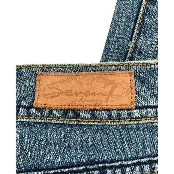 Seven7 Denim Jeans Womens Size 32 Flare Mid Rise Medium Wash Whiskers Denim NWT - Picture 10 of 11